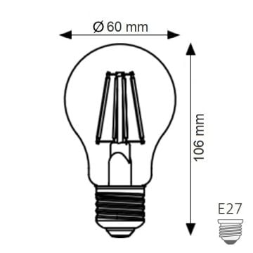 K2 GLOBAL KES604 8 Watt Rustik Ampul - Sarı Işık (2700K)