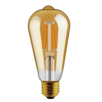 K2 GLOBAL KES605 6 Watt ST64 LED Rustik Armut Ampul - Sarı Işık (2700K)