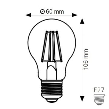 K2 GLOBAL KES630 4 Watt Dimli LED Rustik Ampul - Sarı Işık (2700K)