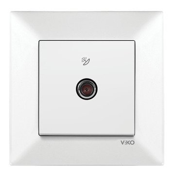 VİKO Karre/Meridian 90967038 Uydu Prizi (F Konnektörlü - 10dB - Geçişli) [Beyaz]