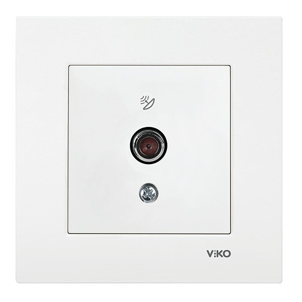VİKO Karre/Meridian 90967038 Uydu Prizi (F Konnektörlü - 10dB - Geçişli) [Beyaz]