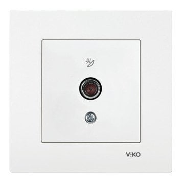 VİKO Karre/Meridian 90967038 Uydu Prizi (F Konnektörlü - 10dB - Geçişli) [Beyaz]