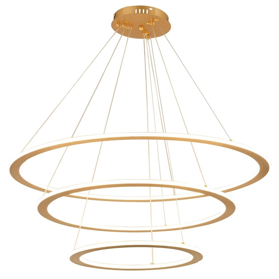 LW-665-3 388 Watt Üçlü Varak LED Avize - 3 Işık Renkli (Beyaz + Ilık Beyaz + Gün Işığı)