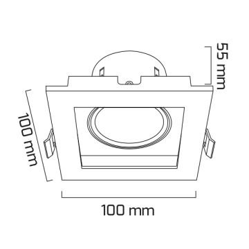GOYA GY 1742-8 8 Watt Titanyum Gri-Siyah Sıva Altı Kare LED Spot
