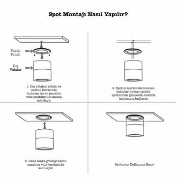NOAS YL60-9161 FLORANSA 6x10 cm Beyaz Sıva Üstü Silindir Spot Kasası
