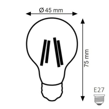K2 GLOBAL KES602 4 Watt G45 LED Rustik Top Ampul - Sarı Işık (2700K)