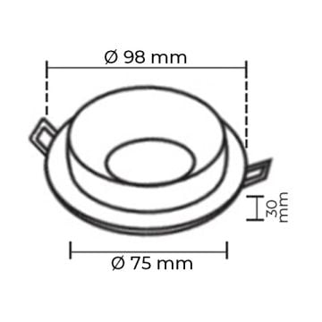 NOAS YL60-1010 DİCLE Sıva Altı Siyah-Beyaz Yuvarlak Spot Kasası (Metal)