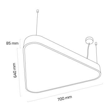 GOYA GY 8117-60 Siyah/Beyaz Kasa 73 Watt 64x64x70 cm Üçgen Lineer Sarkıt Armatür