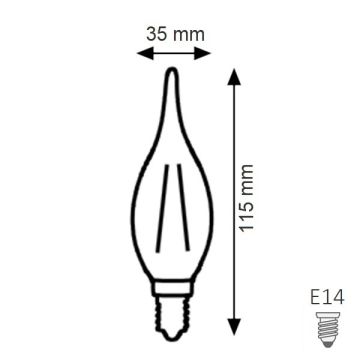 K2 GLOBAL KES600 4 Watt Rustik Kıvrık Mum Ampul - Sarı Işık (2700K)