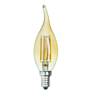 K2 GLOBAL KES600 4 Watt Rustik Kıvrık Mum Ampul - Sarı Işık (2700K)