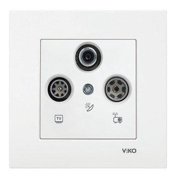 VİKO Karre/Meridian 90967041 Uydu Prizi (SAT-TV-RAD - Sonlu) [Beyaz]