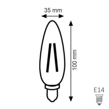 K2 GLOBAL KES499 4 Watt Şeffaf Camlı Rustik Mum Ampul