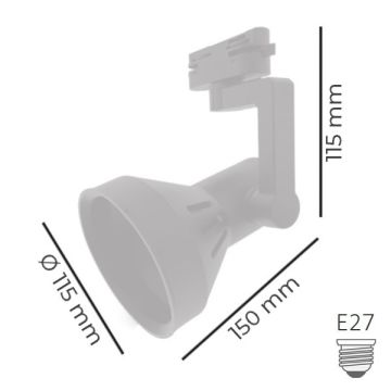 DÜNYA LED HS1657/S Siyah Ray Spot Kasası (E27 Duylu)