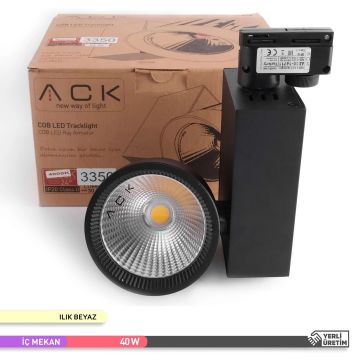 ACK AD30-14711 40 Watt Siyah Kasa LED Ray Spot - OSRAM LED & OSRAM/PHILIPS Driver - Ilık Beyaz (4000K)