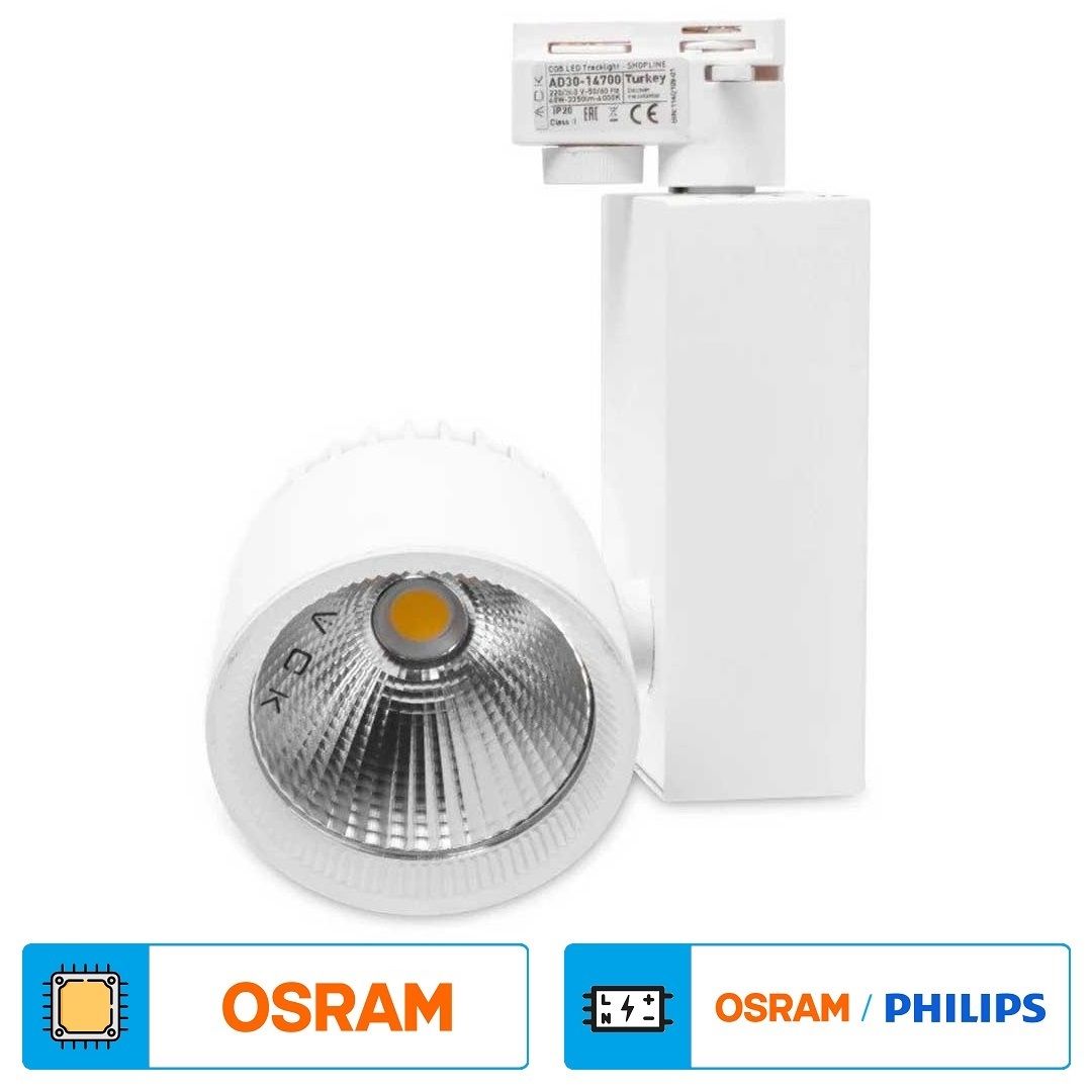 ACK AD30-14700 40 Watt Beyaz Kasa LED Ray Spot - OSRAM LED & OSRAM/PHILIPS Driver - Gün Işığı (3000K)