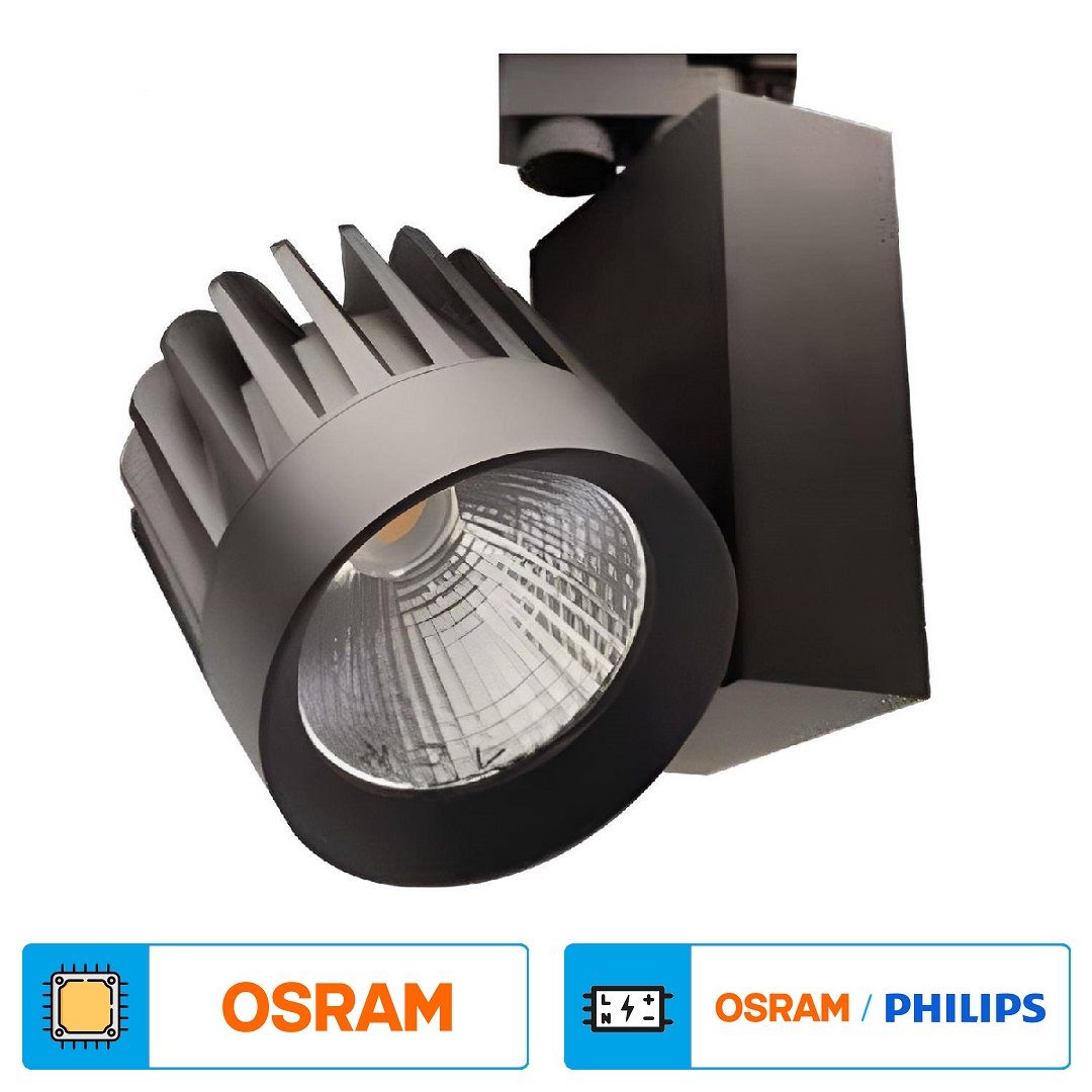 ACK AD30-14631 40 Watt Siyah Kasa LED Ray Spot - OSRAM LED & OSRAM/PHILIPS Driver - Beyaz Işık (6500K)