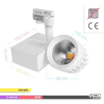 ACK AD30-14630 40 Watt Beyaz Kasa LED Ray Spot - OSRAM LED & OSRAM/PHILIPS Driver - Beyaz Işık (6500K)