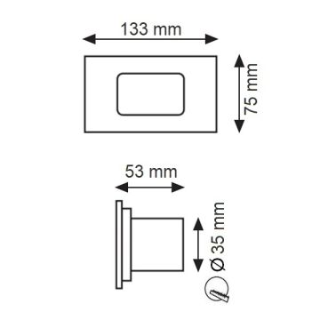 K2 GLOBAL KBA810 3 Watt Krom Sıva Altı LED Koridor/Merdiven Armatürü