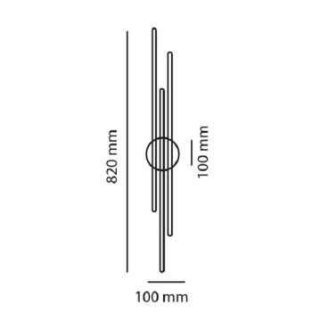 MOLLED MOL8342 24 Watt Siyah 82 cm Üçlü LED Çubuk Aplik - Gün Işığı (3000K)