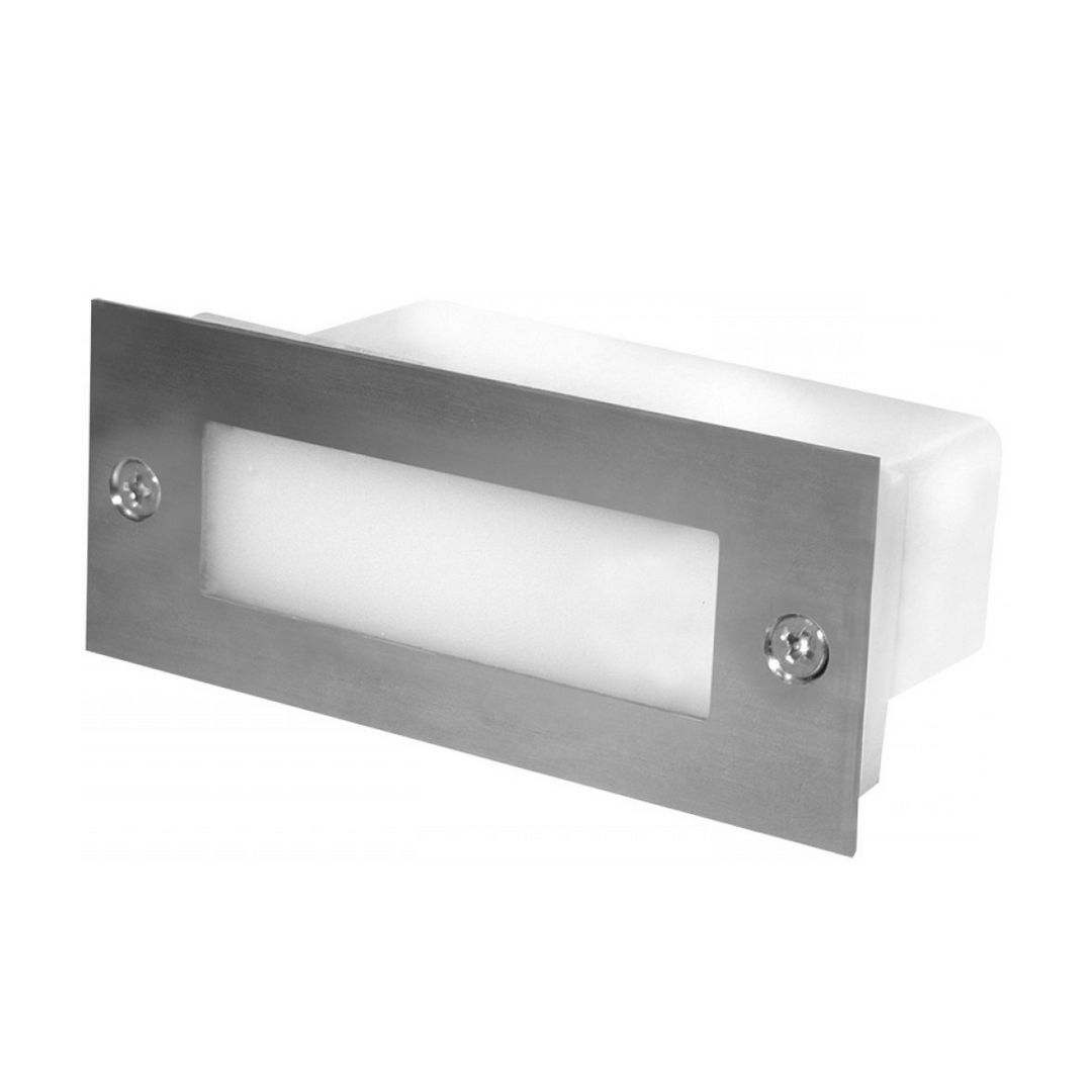 K2 GLOBAL KBA802 3 Watt Krom Dikdörtgen Sıva Altı LED Koridor/Merdiven Armatürü