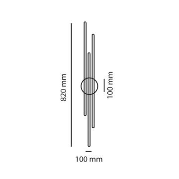 MOLLED MOL8341 24 Watt Siyah/Beyaz Kasa 82 cm Üçlü LED Çubuk Aplik - Gün Işığı (3000K)