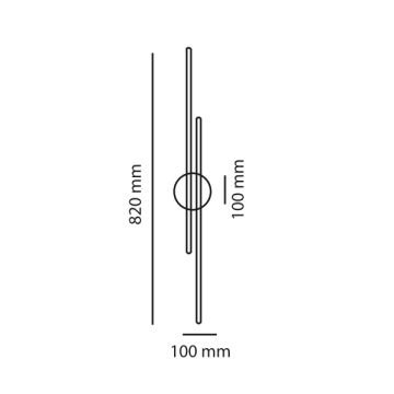 MOLLED MOL8338 21 Watt Siyah/Beyaz Kasa 82 cm İkili LED Çubuk Aplik - Gün Işığı (3000K)