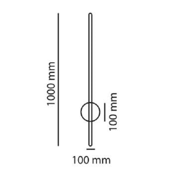 MOLLED MOL8315 21 Watt Siyah/Beyaz 360 Derece Hareketli 100 cm LED Çubuk Aplik - Gün Işığı (3000K)