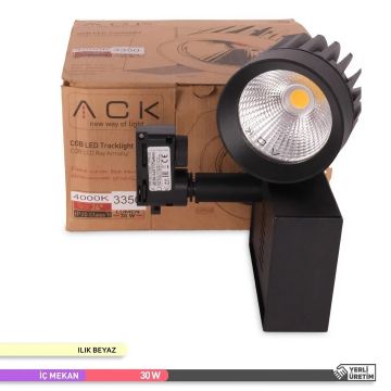 ACK AD30-04511 30 Watt Siyah Kasa LED Ray Spot - OSRAM LED & OSRAM/PHILIPS Driver - Ilık Beyaz (4000K)