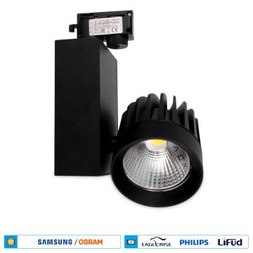ACK AD30-04511 30 Watt Siyah Kasa LED Ray Spot - OSRAM LED & OSRAM/PHILIPS Driver - Ilık Beyaz (4000K)
