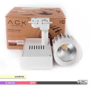 ACK AD30-04510 30 Watt Beyaz Kasa LED Ray Spot - OSRAM LED & OSRAM/PHILIPS Driver - Ilık Beyaz (4000K)