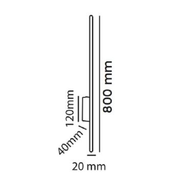 MOLLED MOL8333 15 Watt Siyah/Beyaz Kasa 80 cm LED Çubuk Aplik - Gün Işığı (3000K)