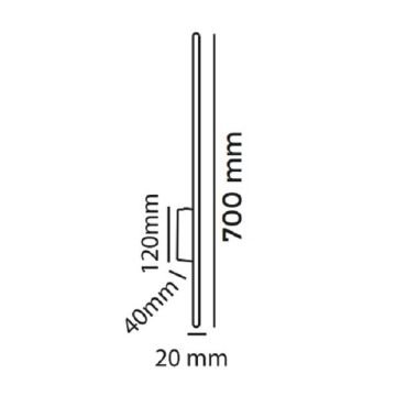 MOLLED MOL8332 12 Watt Siyah/Beyaz Kasa 70 cm LED Çubuk Aplik - Gün Işığı (3000K)