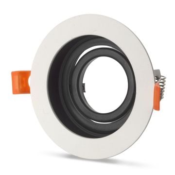 NOAS YL60-1661 Amazon Sıva Altı Beyaz-Siyah Yuvarlak Spot Kasası (Metal)