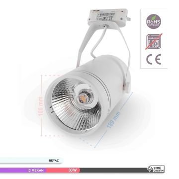 ACK AD30-11930 30 Watt Beyaz Kasa LED Ray Spot - OSRAM LED & OSRAM/PHILIPS Driver - Beyaz Işık (6500K)