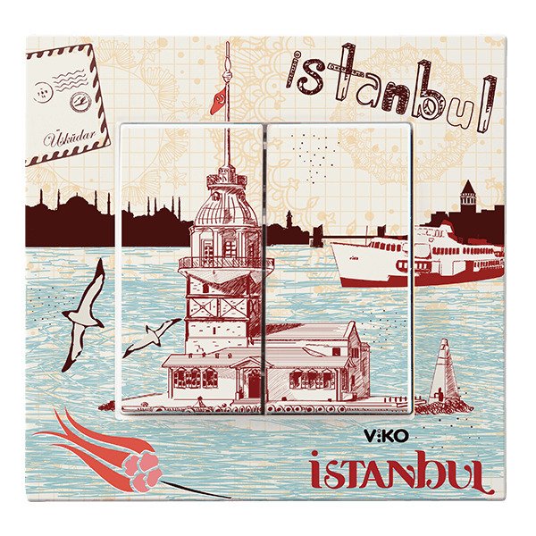 VİKO Karre Cities 90962848 Komütatör [Mavi Kız Kulesi Temalı]