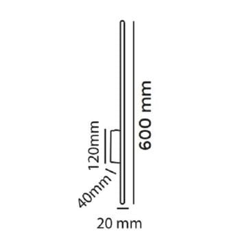 MOLLED MOL8331 9 Watt Siyah/Beyaz Kasa 60 cm LED Çubuk Aplik - Gün Işığı (3000K)