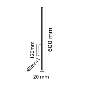 MOLLED MOL8331 9 Watt Siyah/Beyaz Kasa 60 cm LED Çubuk Aplik - Gün Işığı (3000K)