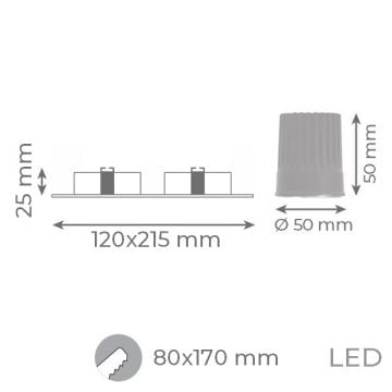 goldX ZE1001-31 2x12 Watt Siyah Mermer Desen Doğal Taş Sıva Altı LED Spot (SAMSUNG LED & EAGLERISE Driver)