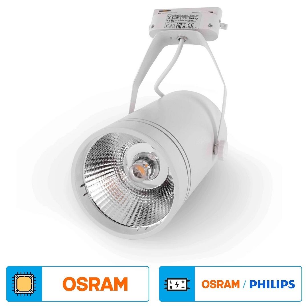 ACK AD30-11910 30 Watt Beyaz Kasa LED Ray Spot - OSRAM LED & OSRAM/PHILIPS Driver - Ilık Beyaz (4000K)
