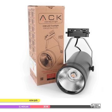 ACK AD30-11901 30 Watt Siyah Kasa LED Ray Spot - OSRAM LED & OSRAM/PHILIPS Driver - Gün Işığı (3000K)