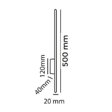 MOLLED MOL8330 6 Watt Siyah/Beyaz Kasa 50 cm LED Çubuk Aplik - Gün Işığı (3000K)