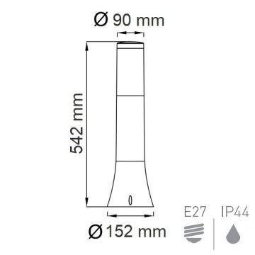 HOROZ 400-000-122 ORKİDE 54 cm Siyah Bollard Armatür (Plastik Kasa)
