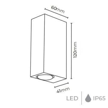 MOLLED MOL8003 6 Watt Siyah Çift Yönlü Dış Mekan LED Aplik - Gün Işığı (Metal Kasa)