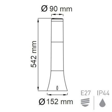 HOROZ 400-001-122 ORKİDE 54 cm Gri Bollard Armatür (Plastik Kasa)