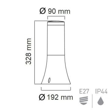 HOROZ 400-000-121 ORKİDE 33 cm Siyah Bollard Armatür (Plastik Kasa)