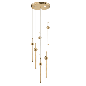 CL-600 170 Watt Altılı Gold Modern LED Avize