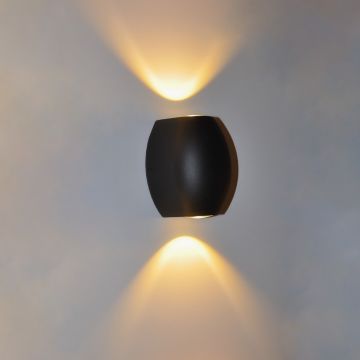 MOLLED MOL8014 6 Watt Siyah Çift Yönlü Dış Mekan LED Aplik - Metal Gövde - Gün Işığı (3000K)