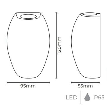 MOLLED MOL8014 6 Watt Siyah Çift Yönlü Dış Mekan LED Aplik - Gün Işığı (Metal Kasa)