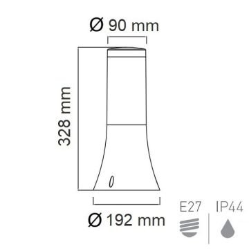 HOROZ 400-001-121 ORKİDE 33 cm Gri Bollard Armatür (Plastik Kasa)