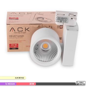 ACK AD30-04010 30 Watt Beyaz Kasa LED Ray Spot - OSRAM LED & OSRAM/PHILIPS Driver - Ilık Beyaz (4000K)